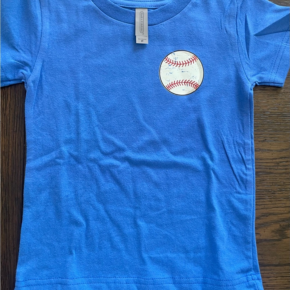Kids Blue Baseball Pocket Tee